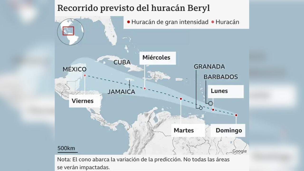 cancun mexico llegada de huracan beryl